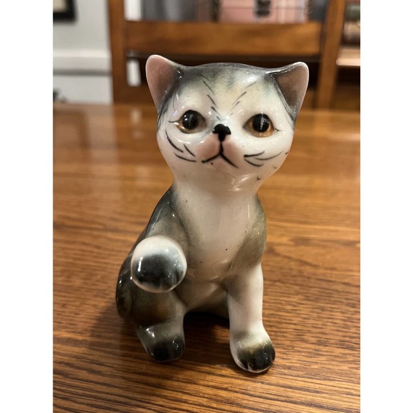 Nippon Yoko Boeki 4.5” Kitten-Japan Mid Century Modern Cat Ceramic Statue Kitsch - Picture 1 of 8